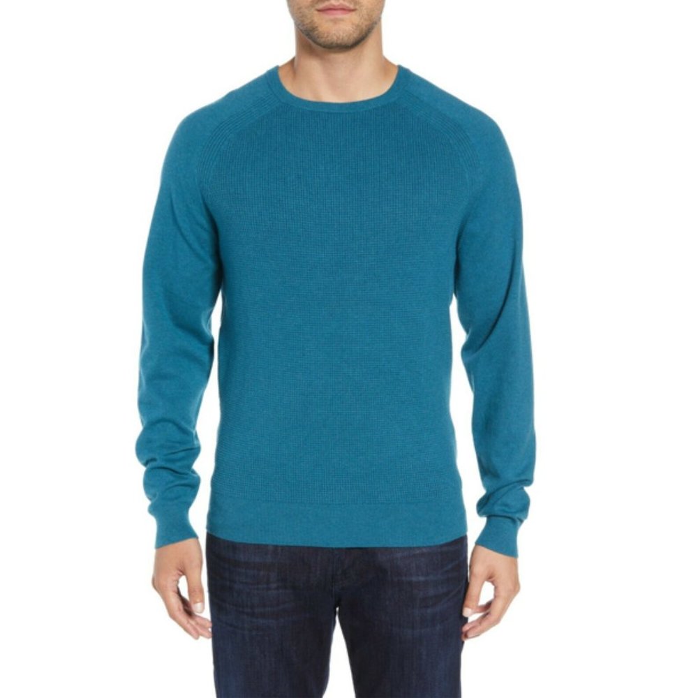 Cutter & Buck 4XB Men's Lakemont Mixed Stitch Crew LS Classic Sweater in Teal